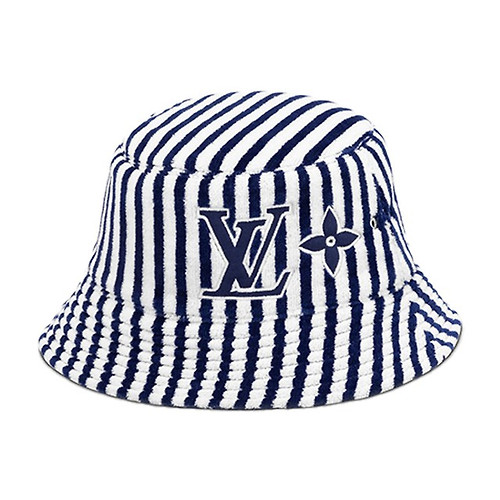 Louis Vuitton Reversible White Blue Denim Monogram Bob Hat M76213