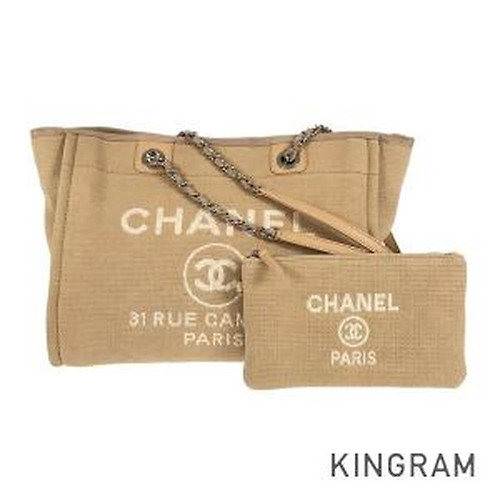 CHANEL Deauville line tote Size MM Canvas Gray A67001